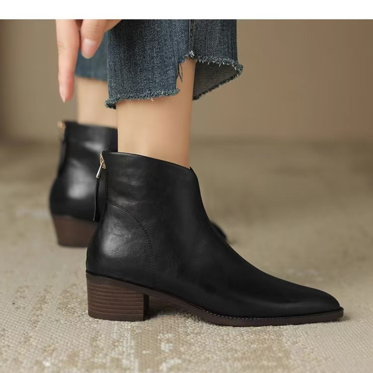 Juno Pointed V-Cut Ankle Boots