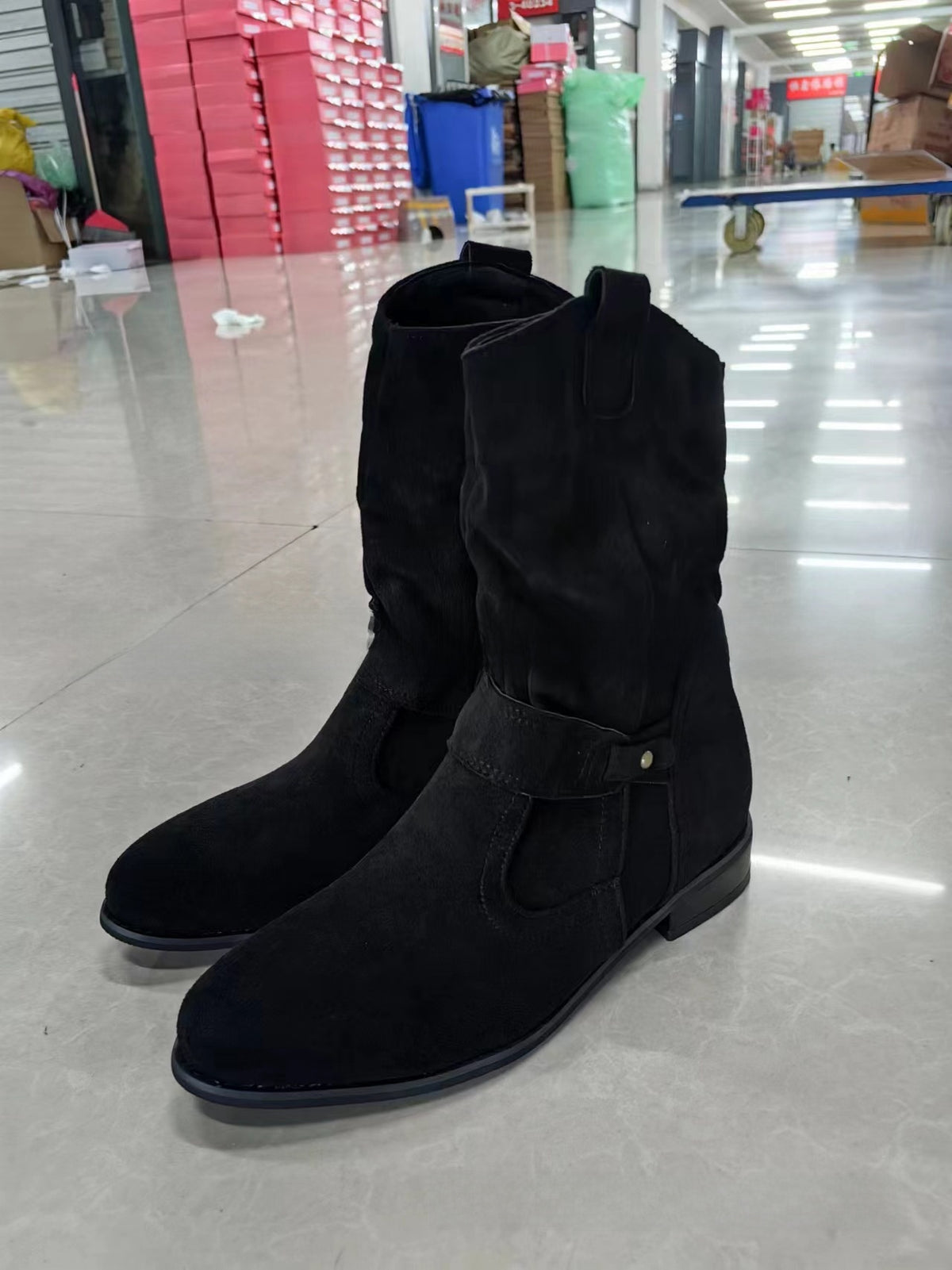 Wren | Slouchy Suede-Effect Ankle Boots