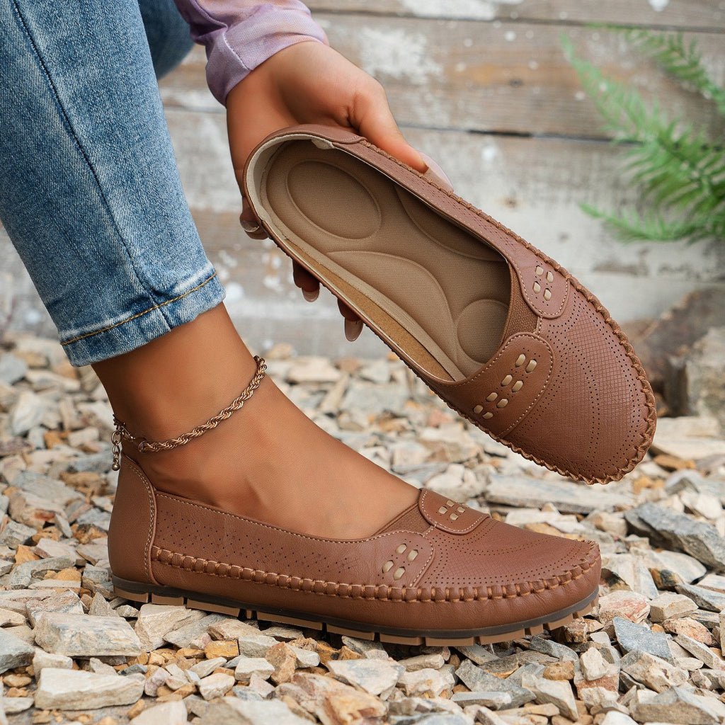 Nora Stitched Moccasin Loafers