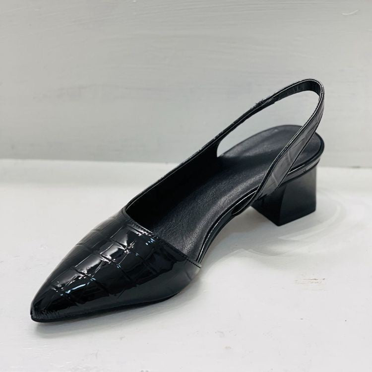 Estelle Croc-Effect Slingback Heels