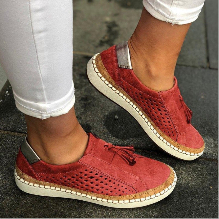 Tallulah | Perforated Tassel Slip-Ons