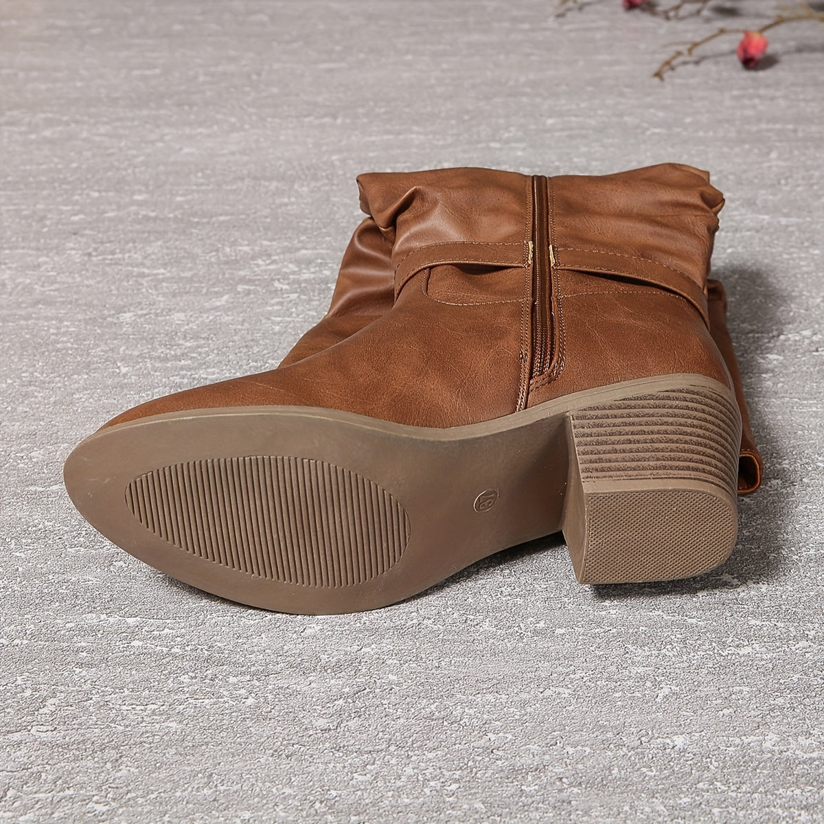 Astrid knee-high boot sole and block heel