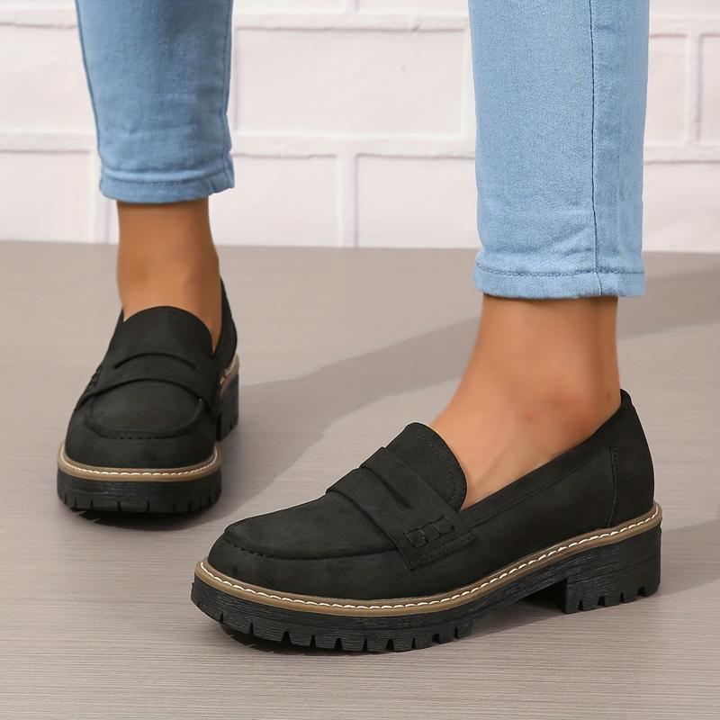 Imogen Chunky Suede-Effect Penny Loafers