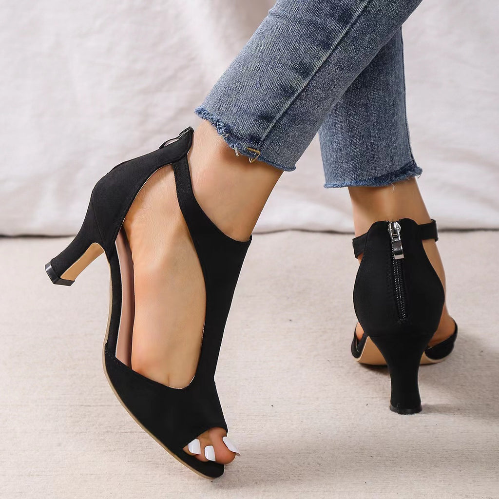 Ottilie T-Bar Peep-Toe Heels