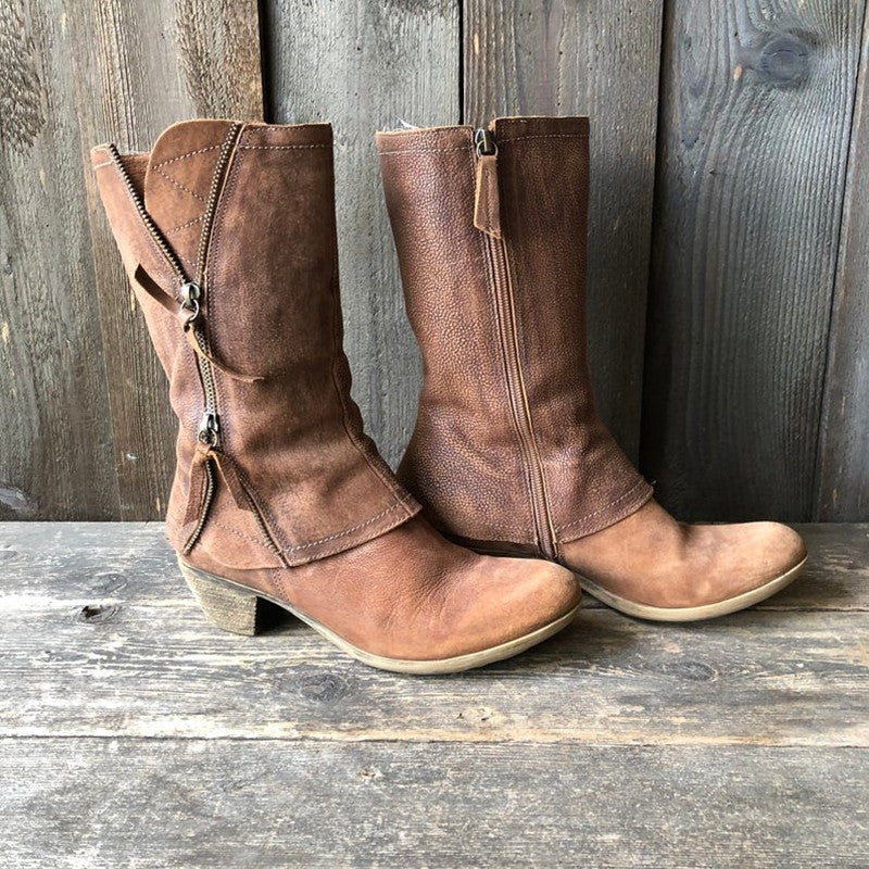 Dakota | Slouchy Western Mid-Calf Boots