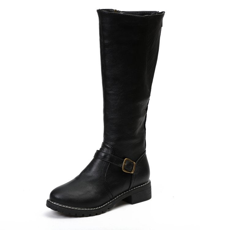 Georgiana Buckle Knee-High Riding Boots