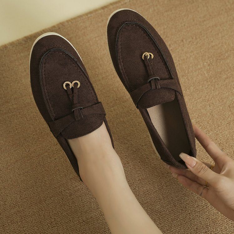 Lucia Suede-Effect Tassel Loafers – Dark Brown