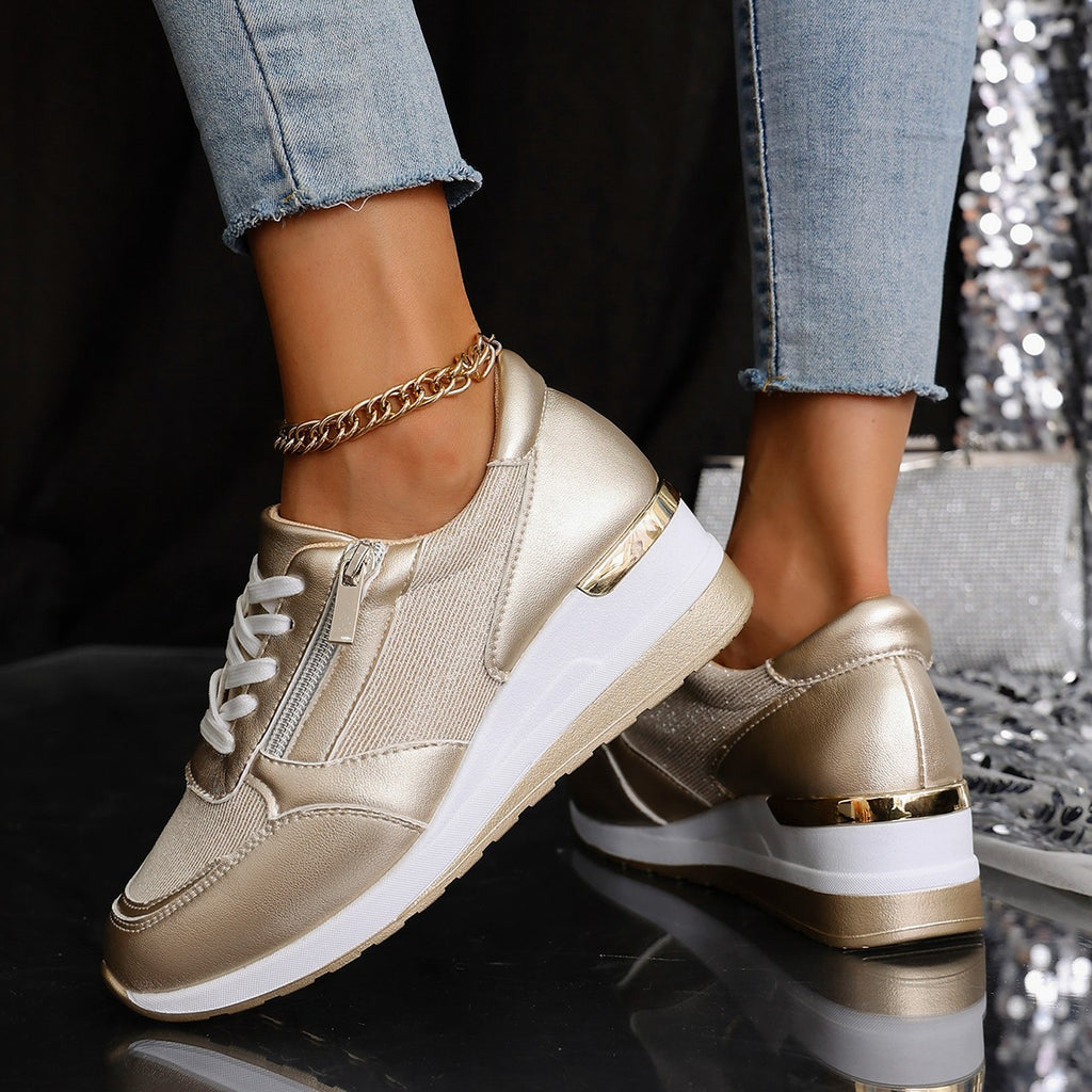 Stella Metallic Wedge Trainers