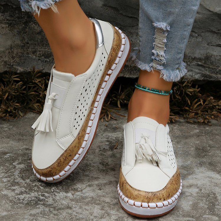 Tallulah | Perforated Tassel Slip-Ons