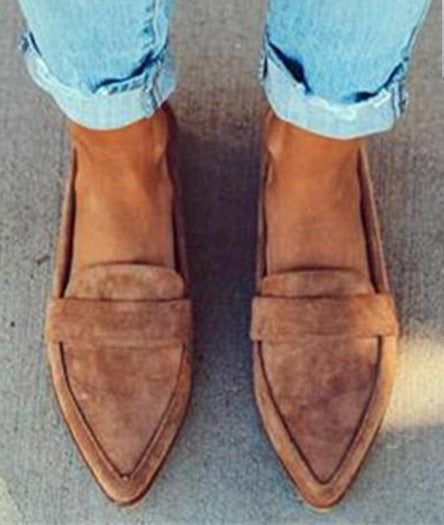 Clara | Pointed Suede-Effect Loafers