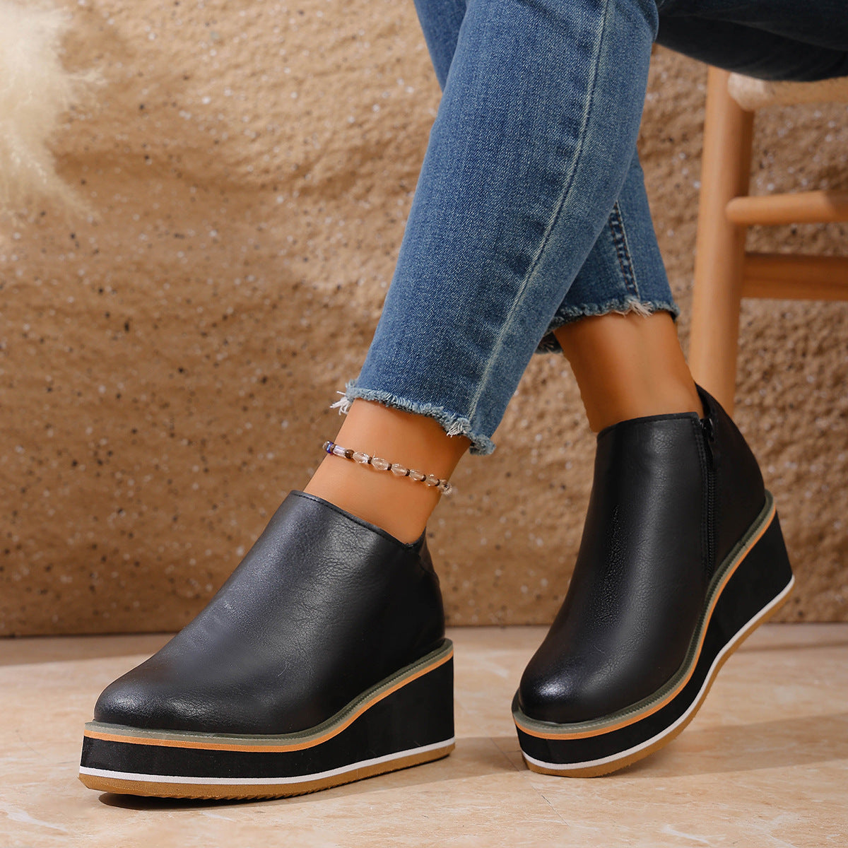 Tove | Platform Wedge Ankle Boots