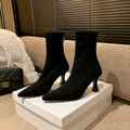 Mila Pointed Sock Ankle Boots – Black