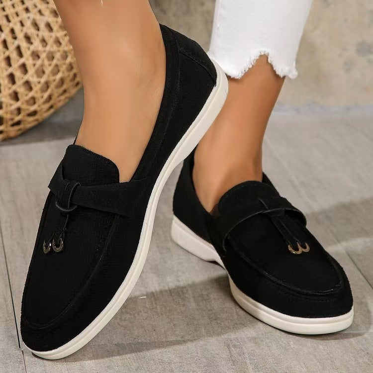Lucia | Suede-Effect Tassel Loafers