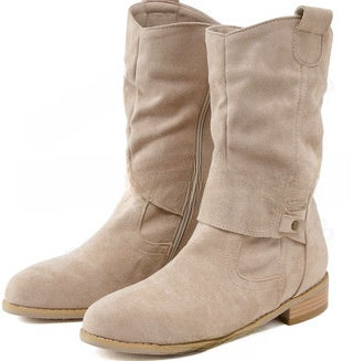 Wren | Slouchy Suede-Effect Ankle Boots