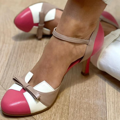 Daisy Two-Tone Bow Slingback Heels