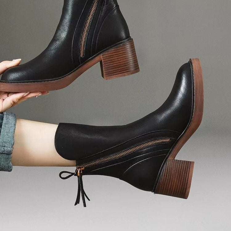 Edith | Vintage Block Heel Ankle Boots