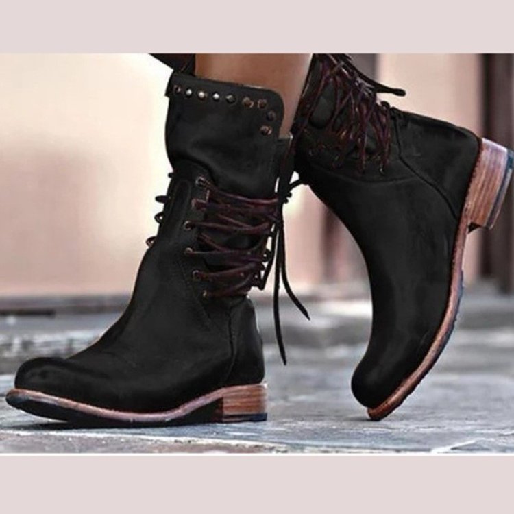 Aurelia | Studded Lace-Up Ankle Boots