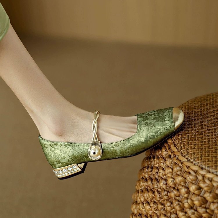 Clementine | Pearl Strap Mary Jane Flats