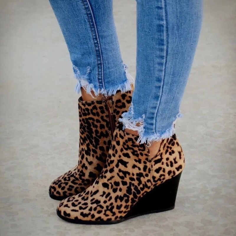 Marlowe Suede-Effect Wedge Ankle Boots