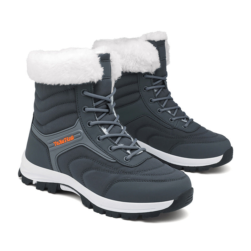 Ebba grey lace-up winter boots, pair
