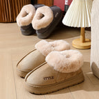Elin khaki and grey slippers