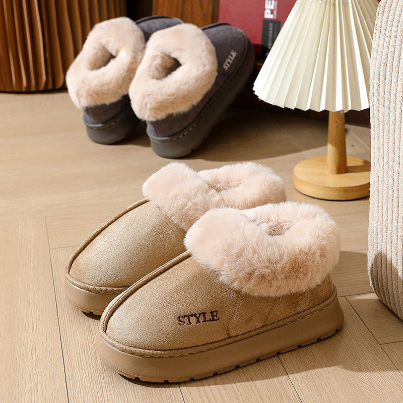Elin khaki and grey slippers