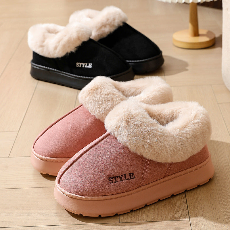 Elin pink and black slippers