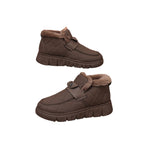 Embla brown quilted faux-fur lined slip-on snow boots with chunky sole