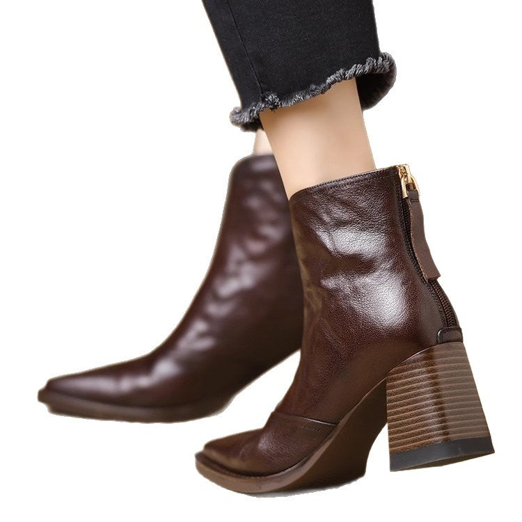Margot Square-Toe Block Heel Ankle Boots