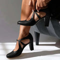 Scarlett Mary Jane Block Heels – Black