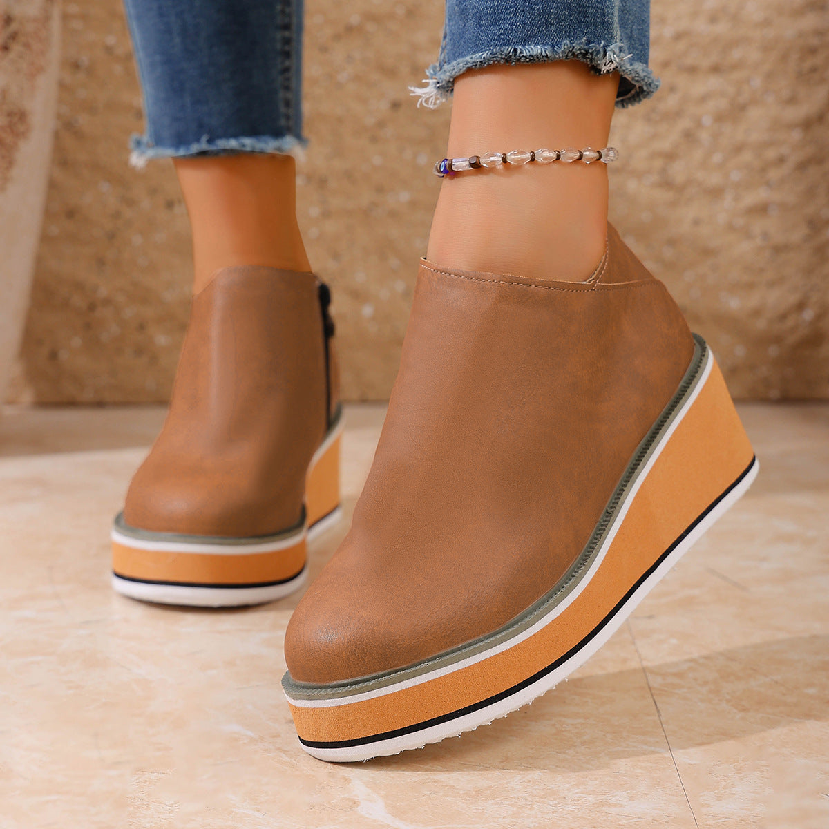 Tove Platform Wedge Ankle Boots