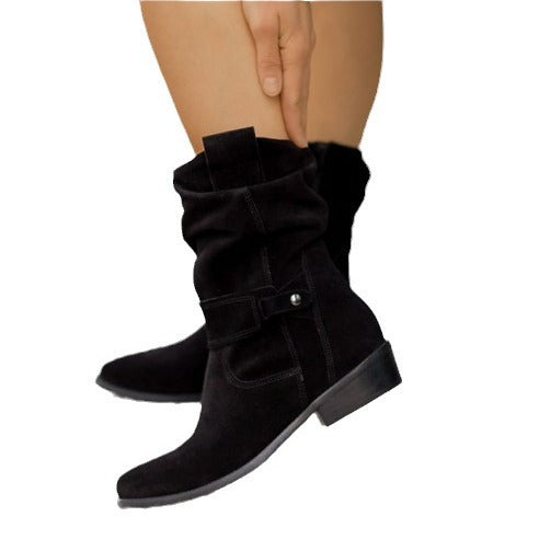 Wren Slouchy Suede-Effect Ankle Boots