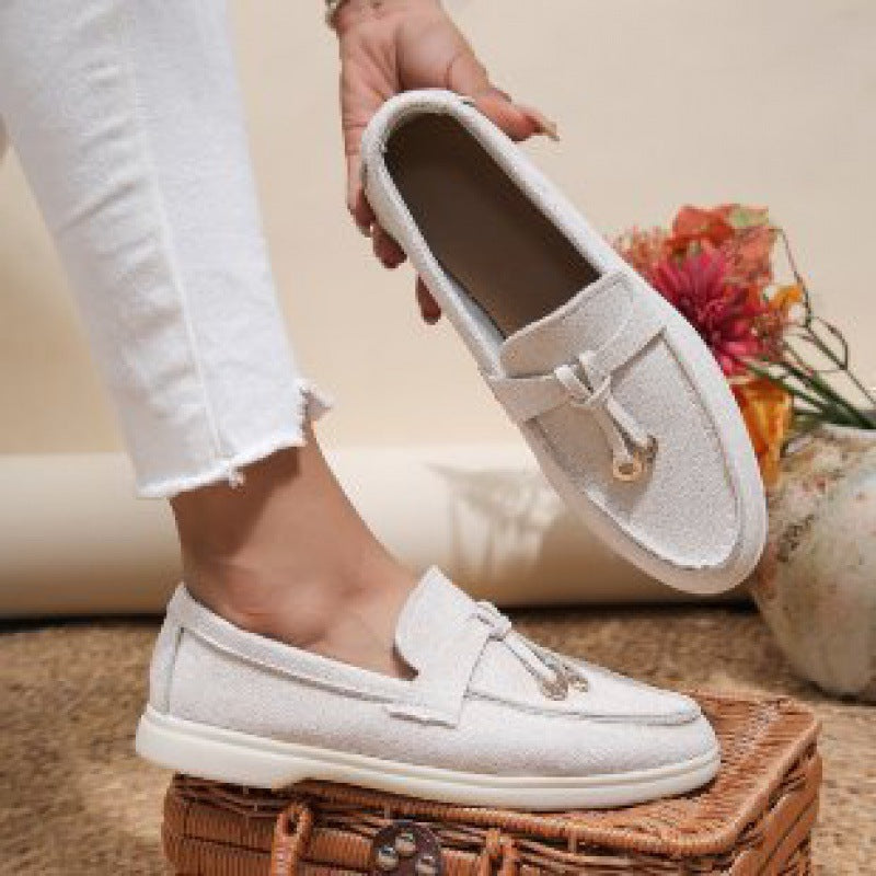 Lucia | Suede-Effect Tassel Loafers