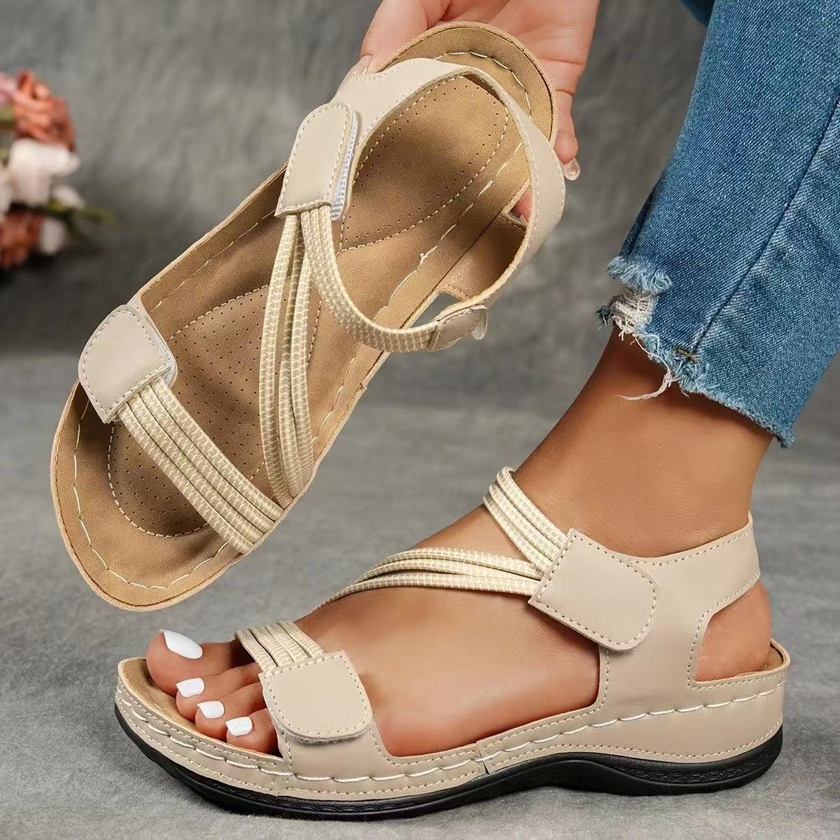 Selene | Twist-Strap Wedge Sandals