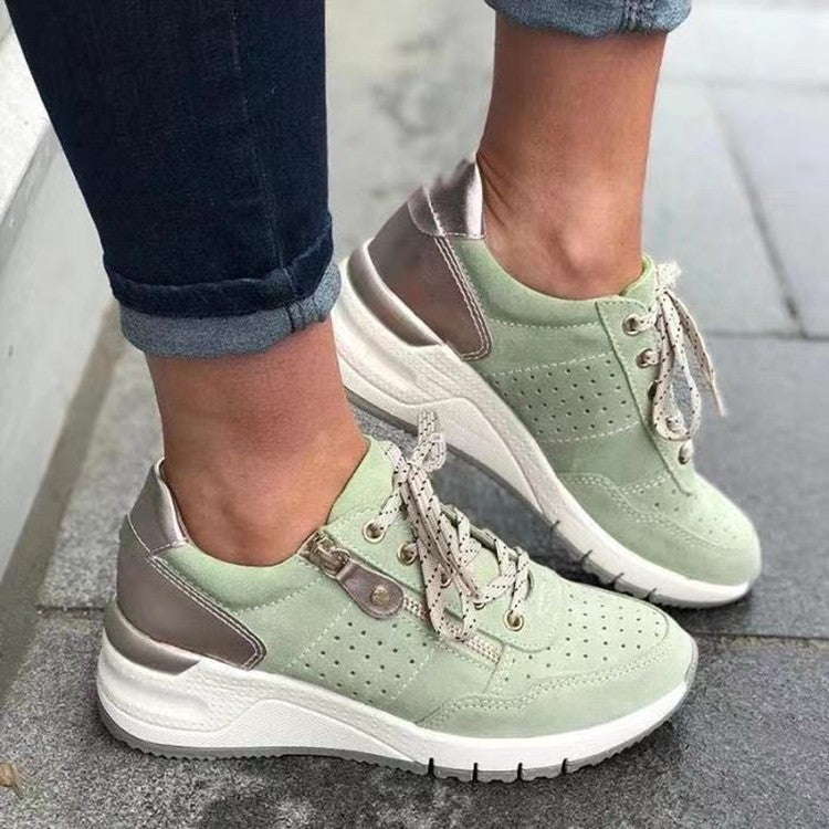 Lina | Perforated Wedge Trainers