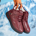Gunnvor black and burgundy trainers held