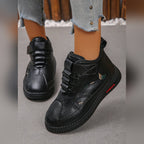 Gunnvor black high-top trainers, front view