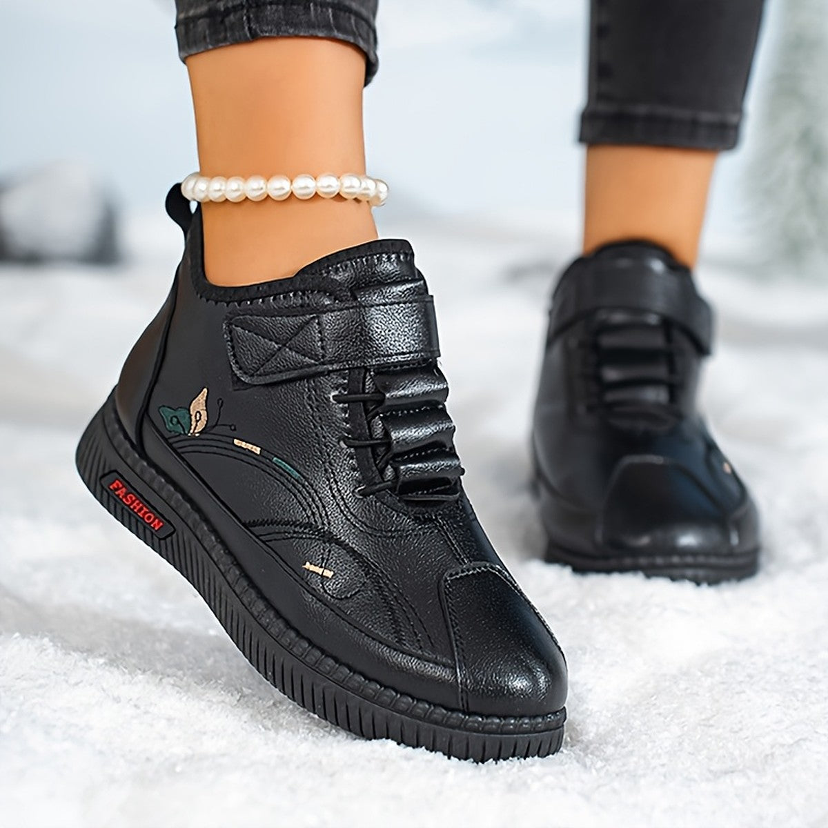Gunnvor black winter trainers worn