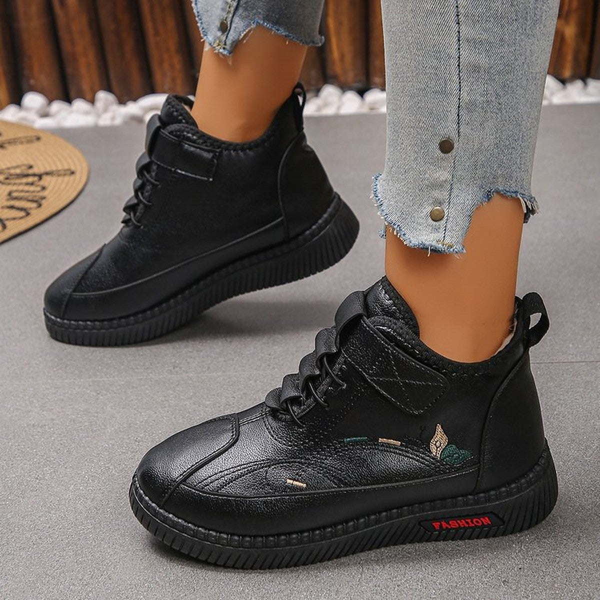 Gunnvor black winter trainers worn