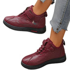 Gunnvor burgundy plush-lined high-top winter trainers