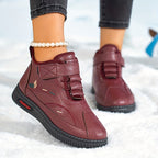 Gunnvor burgundy hook-and-loop trainers worn