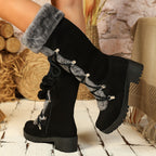 Hjordis faux-fur cuff boots, side zip