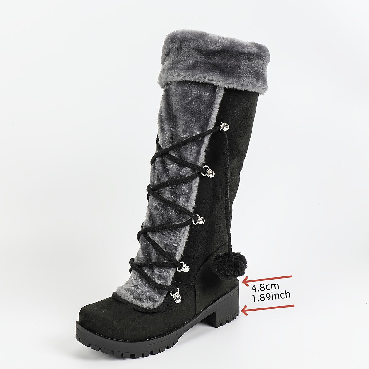 Hjordis lace-up boot showing 4.8 cm heel
