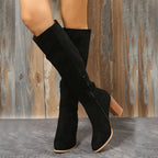 Malin black knee-high boots, pointed toe
