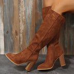 Malin brown knee-high boots, pointed toe