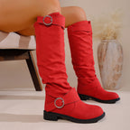 Maren red slouch boots worn