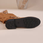 Maren slouch boots textured sole and low heel