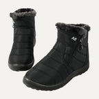 Nell quilted side-zip snow boots in black
