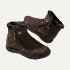 Nell quilted side-zip snow boots in brown