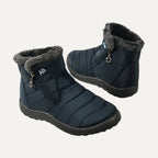 Nell quilted side-zip snow boots in navy
